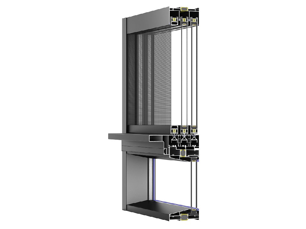 130极窄断桥六轨推拉窗